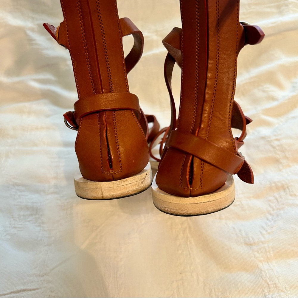 Balenciaga Brown Leather Gladiator Knee-High Sandals - Picture 6 of 8